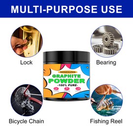 Microfine Pure Graphite Powder, 2000 Grit Powdered Graphite, Dry Powdered Graphite Lubricant, Charcoal Powder for Drawing, Sketching, Pencils, Locks, Bearings, Black - 8 Ounces