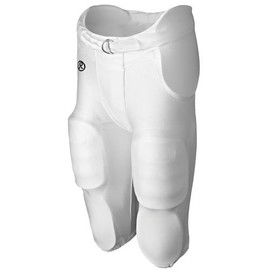 Rawlings Youth Practice Football Pants with Snaps and Half Belt from White