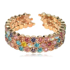 Crystal Cuff Bracelet Rhinestone Cuff Bracelets for Women Gold Sparkling Rhinestones Bangle Bracelet Jewelry Gifts for Women Girls