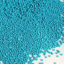 BALABEAD Turquo Blue Color 3mm Seed Beads About 4000pcs/110gms in Box 8/0 Glass Seed Beads for Jewelry Makings (Turquo Blue,3mm)