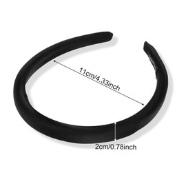 GAFATORY Satin Headbands Padded DIY Fashion Hair Bands 2 Pcs Non Slip Solid Headbands for Women Girls Trendy Holiday Costume Accessories Black，White