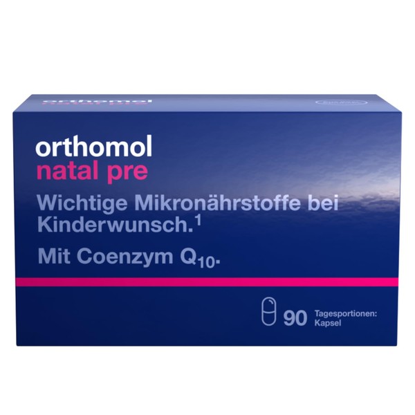 Orthomol Natal pre für Frauen mit Kinderwunsch - mit Vitamin B12, Folsäure und Zink - Unterstützung der Fruchtbarkeit - Kapseln à 90 x Tagesportionen