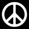 EvolveFISH Peace Symbol Weatherproof Vinyl Decal - [White][5"]