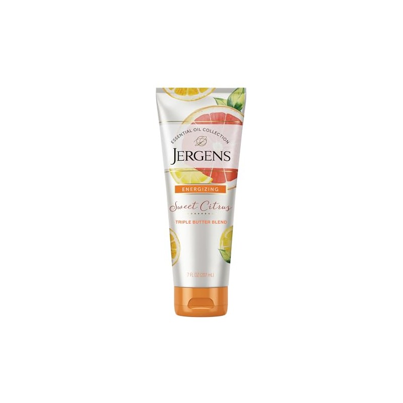 Jergens Sweet Citrus Body Butter Moisturizer, 7 Ounce Lotion, with