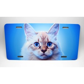 DIGIART INTERNATIONAL CAT EYES ANIMAL LOVE FRIEND PAWS METAL NOVELTY CAR LICENSE PLATE AUTO TAG