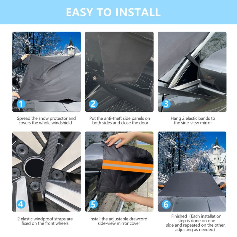 TX-INNO AUTO Windshield Cover for Ice and Snow, Thicken Extra