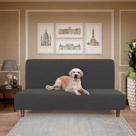 Easy-Going Easy-Going 100% Waterproof Futon Cover, Dual Waterproof Couch Cover for Futon, Stretch Jacquard Sofa Cover, Leakproof Furniture Protector for Kids, Pets, Dog and Cat (Futon, Dark Gray)