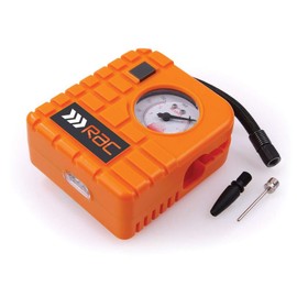 RAC HP223 12V Compact Inflator - Built-In Light - For Cars, Motorcycles, Inflatables , Orange
