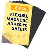 Flexible Magnet Adhesive Sheets, 5" x 7",6 PCS,Magnetic Paper for