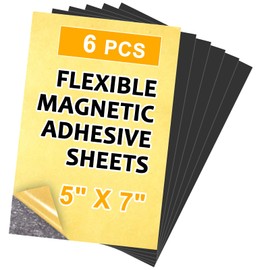 Flexible Magnet Adhesive Sheets, 5" x 7",6 PCS,Magnetic Paper for Postcards,Photos Display