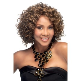 Oprah-2 Wig Color TT1B/6010 - Vivica Fox Wigs 6.5" Length Loose Mixed Spural Curls Synthetic Fiber Side Skin Part Pure Stretch Cap African American Black Womens Bundle MaxWigs Hairloss Booklet