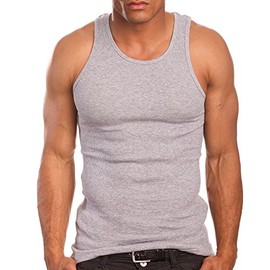 Mens A-Shirts 3 Pack Undershirt, Large, Heather Grey