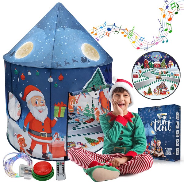 Christmas Kids Tent Set with Multimodal LED Lights and Yuletide