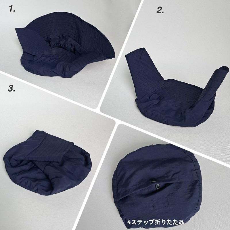RUNQIU Bucket Hat, Foldable, Integrated Storage, Compact, UV Protection Hat,