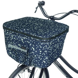 Two-Tiered Front Basket Cover for Bicycle, Waterproof MY-165 (Navy x Star)