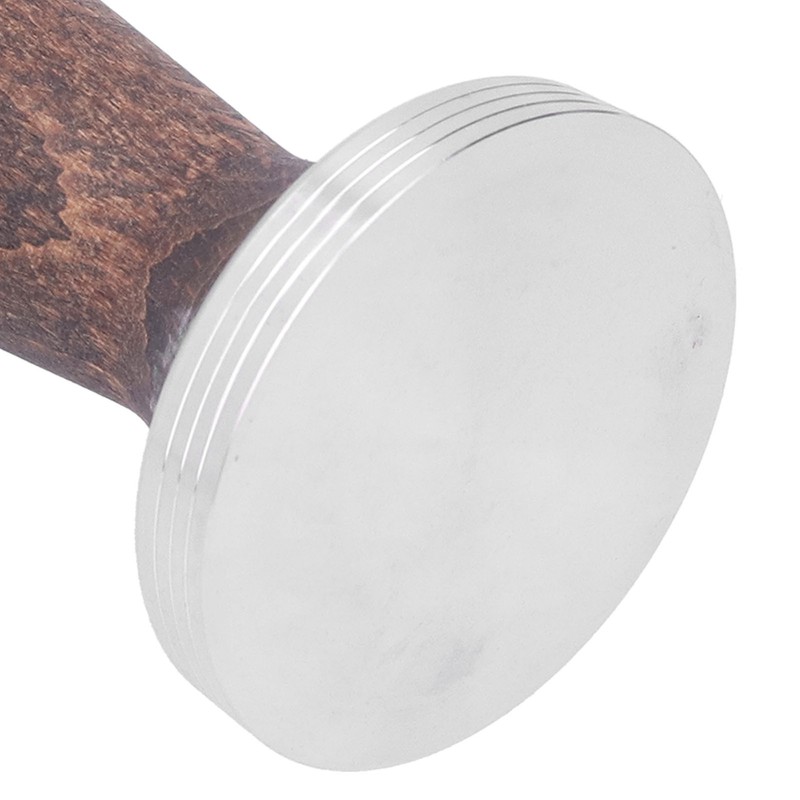 58mm Tamper Tool Black Walnut 304 Stainless Steel Portable Coffee