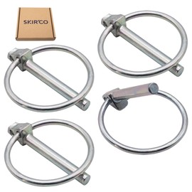 SKIR'CO (Pack of 4) Folding Cotter Pins Galvanised Steel 4.5 mm, DIN 11023, Folding Cotter Pins, Metal Cotter Pins with Ring