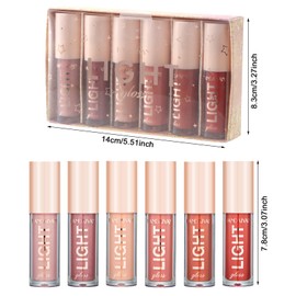 Shengxi 6 Sticks Lip Oil Set, Lip Gloss Set for Teenage Girls, Moisturising Lip Glow, Long-Lasting Waterproof Liquid Lipstick, Lip Oil for Girls and Women (Set A)
