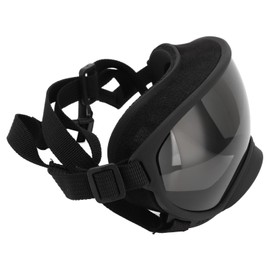 Dog Goggles, Windproof Proof Dustproof Adjustable Strap Dog Sunglasses Safety Eyewear for Large Breed Protective Body Equipment (Black Frame Gray Lens)