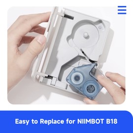 Refills Replacement for NIIMBOT B18 Thermal Transfer Label Printer, Clear Printing Lable Tape, Long Lasting Non Fade, Up to 53 FT (White)