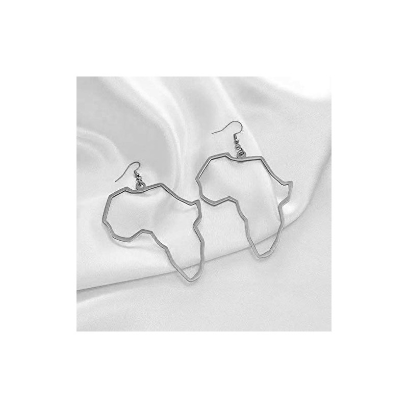 arete colgantes con diseño minimalista, diseño de mapa de África
