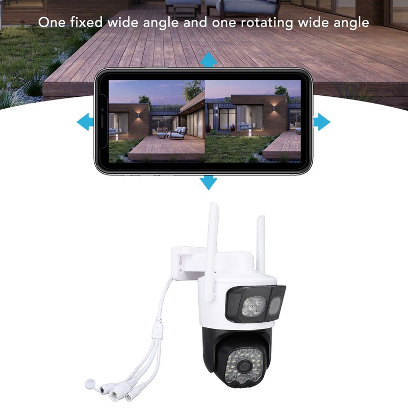 Pan Tilt Security Camera WiFi Dual Lens 4MP Night Vision