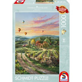 Schmidt Spiele 57366 Thomas Kinkade Peaceful Valley Vineyard 1000-Piece Jigsaw Puzzle, Multi-Coloured