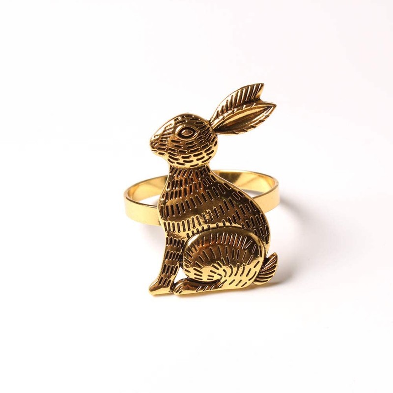 CENPEK 6pcs Easter Bunny Napkin Rings Rabbit Napkin Ring Holders
