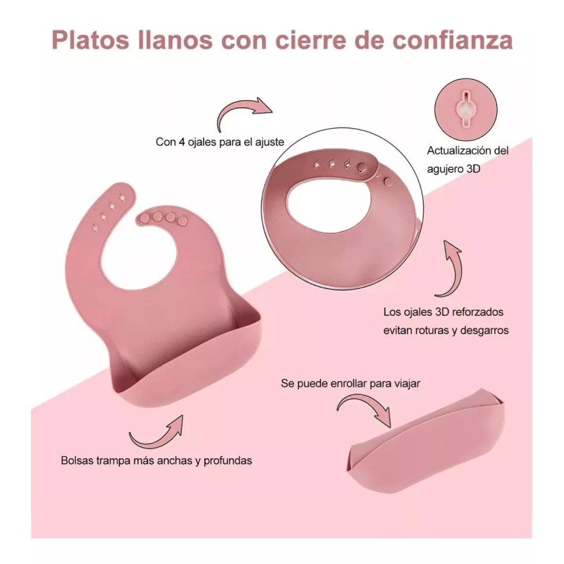 DREAMINHEART Juego De Vajilla, Babero Y Cubiertos Para Bebé