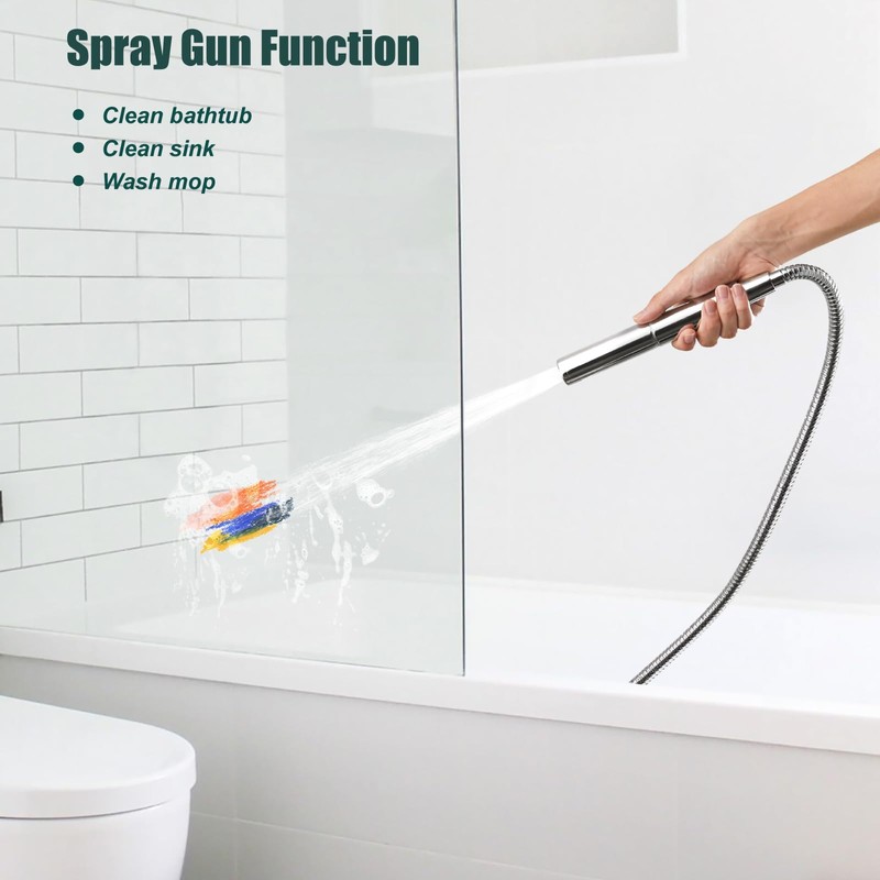 Heyalan Brass 2 in1 Function Handheld Spray Polished Chrome Hand