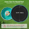 COSYUMI 12ft Round Pool Cover, Upgraded Tear Resistance & Seamless