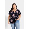 CARCOS Plus Size Tops for Women 4X Lace Up Floral