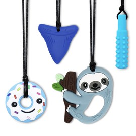 Hundehalsband für Kinder, TDah, Anti-Stress, für Kinder, 4 sensorische Kausnacks für Autismus, ADHS, Kleinkinder, Erwachsene, weicher Beißring, BPA-frei