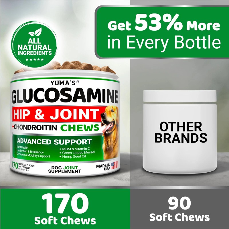 YUMA'S Glucosamine for Dogs - Hip and Joint Supplement for