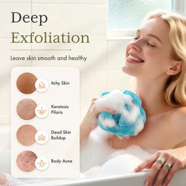Exfoliating Washcloth Towel- Japanese Shower Back Scrubber, 3 Pack