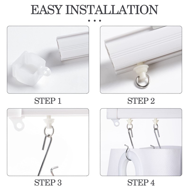 60 Pieces Shower Curtain Pack of 30 Pieces Hooks and