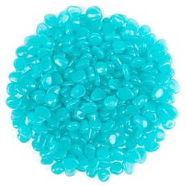 HMIEPRS 1000PCS Blue Long Term Glowing Decorative Stone, Glow in The Dark Rocks Light Perfect Indoor Outdoor Decor Fit for Garden Sidewalk Fish Tank Grass Flower Pots (0.3-04in/0.8-1cm)