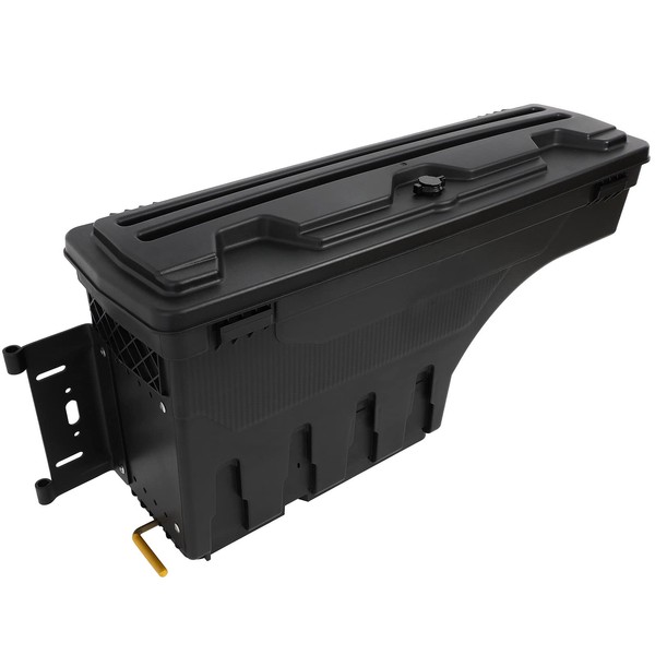 TOPCOVER Truck Bed Storage Box, Key Lockable Lid, Swing Pickup