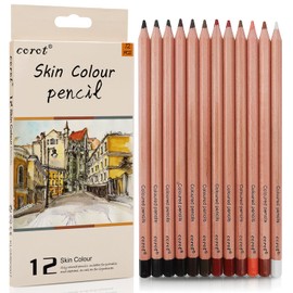 ofone Skin Tone Colored Pencils, 12 Colors Pastel Pencils Set for Adult Coloring Books, Art Supplies for Artists Beginner Portraits Drawing Sketching Shading