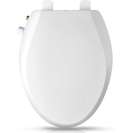 Clirass Elongated Bidet Toilet Seat with Quiet-Close, Non-Electric Bidet Mode with Dual Nozzles, Fit Elongated Toilet Seat, Adjustable Water Pressure with Brass inlet (Elongated)