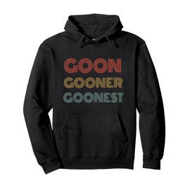 Goon Gooner Goonest Funny Matching Gooning Vintage Retro Pun Pullover Hoodie
