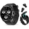 Wagoyo Smart Watch with Earbuds,2-in-1,Touchscreen,for iOS Android (Black)