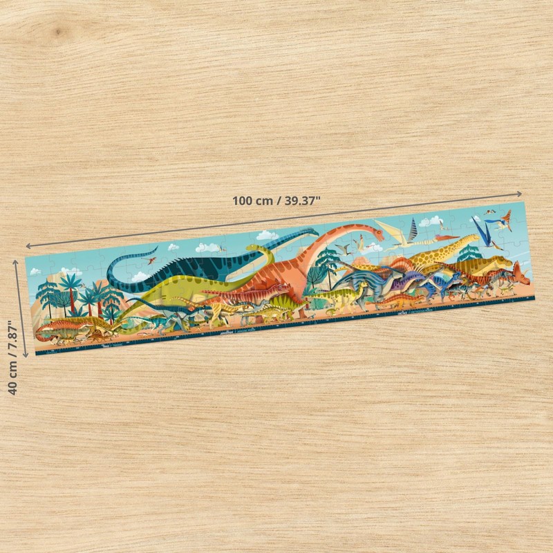 Janod 100 Piece Children’s Jigsaw Puzzle - Dino Panorama -