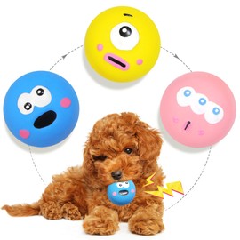 LLSPET Latex Dog Toys Big Eyes Cute Facial Dog Ball, Fun Squeaky Dog Toys for Pet Dogs - Suitable for Teething Puppies, Small Dogs and Medium Dogs, Outdoor Chase and Fetch (3 Pcs)