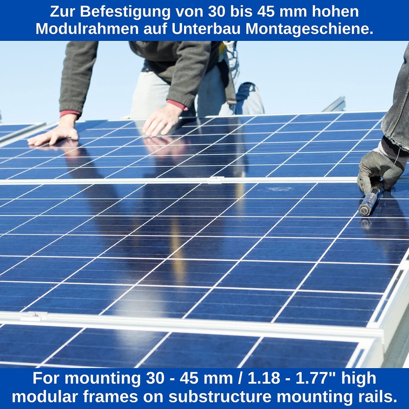 Adjustable Centre Clamp for Solar Panel, 4 Pack, for 30