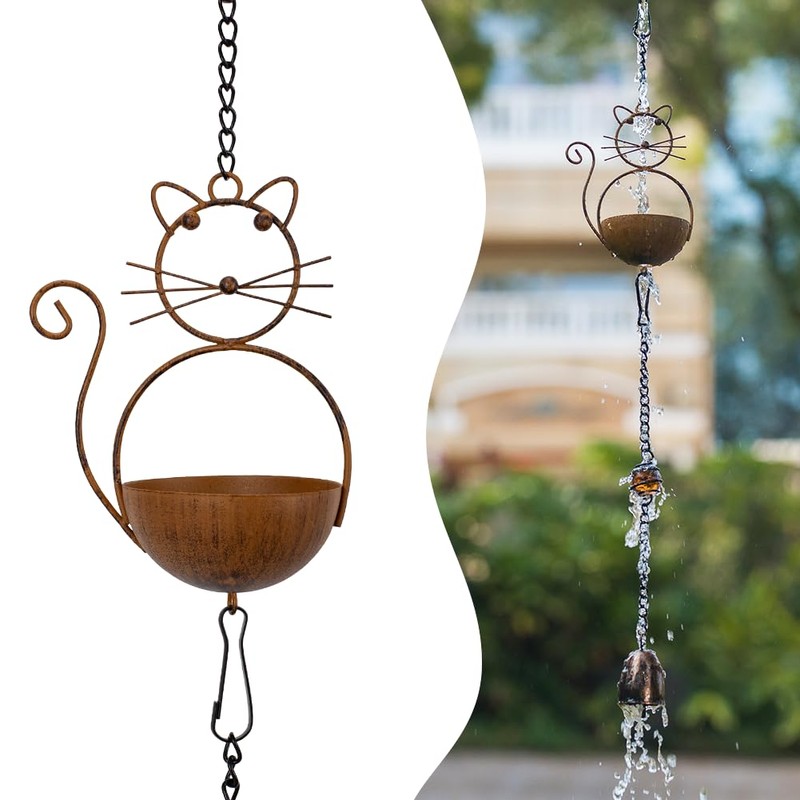 giole 10.53ft Rain Chain for Outside, Rain Chain with 10