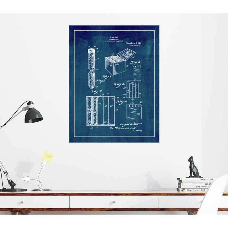 Cigar-package Patent Print Midnight Blue with Border (24" x 30")