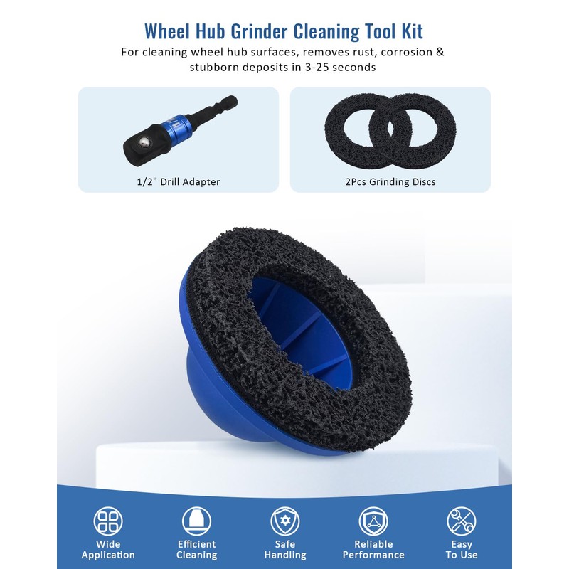 GLEXQLAO Wheel Hub Grinder Cleaning Tool, 150mm/6inch Diameter Wheel Hub