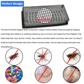 4"x12" Floor Register Trap Covers Screen Air Vent Filters for Home Floor Register Trap Floor Air Vent Screen Covers - 5 Pack