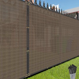 E&K Sunrise 4' x1' Privacy Fence Screen with Grommets, Outdoor Windscreen Fence Covering Privacy Screen UV Blockage for Backyard Garden Patio (Brown)